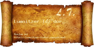 Lumnitzer Tódor névjegykártya
